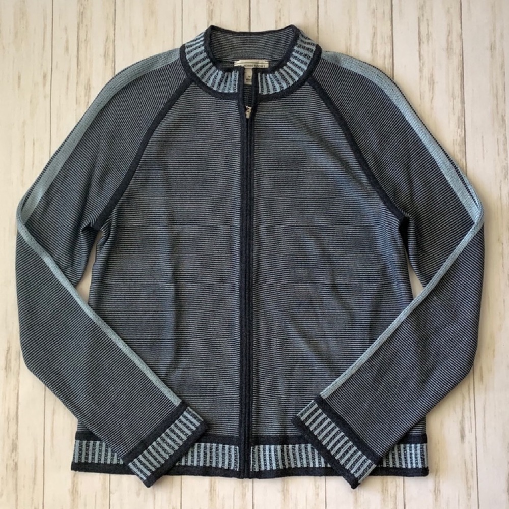 St. John Sport Blue Full Zip Santana Knit Jacket